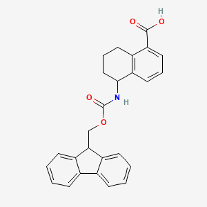 molecular formula C26H23NO4 B2706871 5-(9H-Fluoren-9-ylmethoxycarbonylamino)-5,6,7,8-tetrahydronaphthalene-1-carboxylic acid CAS No. 2490398-79-1
