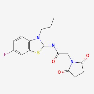 (Z)-2-(2,5-dioxopyrrolidin-1-yl)-N-(6-fluoro-3-propylbenzo[d]thiazol-2(3H)-ylidene)acetamide