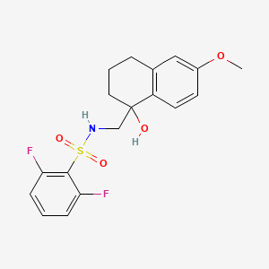 molecular formula C18H19F2NO4S B2706880 2,6-difluoro-N-((1-hydroxy-6-methoxy-1,2,3,4-tetrahydronaphthalen-1-yl)methyl)benzenesulfonamide CAS No. 2034443-08-6