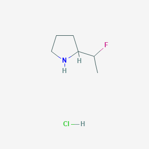 molecular formula C6H13ClFN B2706883 2-(1-氟乙基)吡咯啉;盐酸盐 CAS No. 1780624-32-9