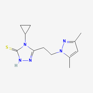 4-Cyclopropyl-5-[2-(3,5-dimethyl-pyrazol-1-yl)-ethyl]-4H-[1,2,4]triazole-3-thiol