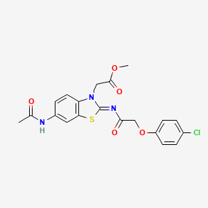 (Z)-methyl 2-(6-acetamido-2-((2-(4-chlorophenoxy)acetyl)imino)benzo[d]thiazol-3(2H)-yl)acetate