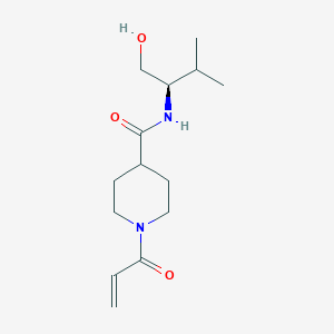 molecular formula C14H24N2O3 B2706902 N-[(2R)-1-Hydroxy-3-methylbutan-2-yl]-1-prop-2-enoylpiperidine-4-carboxamide CAS No. 2361573-52-4