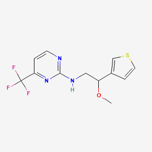 molecular formula C12H12F3N3OS B2706903 N-(2-Methoxy-2-thiophen-3-ylethyl)-4-(trifluoromethyl)pyrimidin-2-amine CAS No. 2380192-62-9