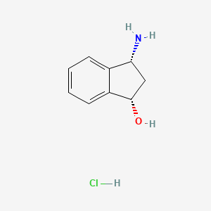 molecular formula C9H12ClNO B2706904 (1S,3R)-3-Amino-2,3-dihydro-1H-inden-1-ol;hydrochloride CAS No. 2470279-41-3