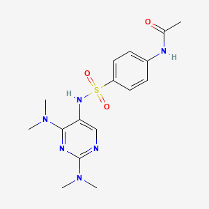 molecular formula C16H22N6O3S B2706913 N-(4-(N-(2,4-双甲基氨基)嘧啶-5-基)磺酰基苯基)乙酰胺 CAS No. 1796988-47-0