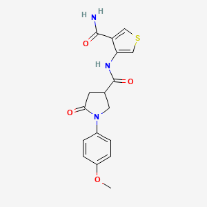 N-(4-carbamoylthiophen-3-yl)-1-(4-methoxyphenyl)-5-oxopyrrolidine-3-carboxamide