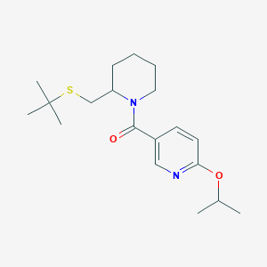 molecular formula C19H30N2O2S B2706928 (2-((叔丁基硫代)甲基哌啶-1-基)(6-异丙氧基吡啶-3-基)甲酮 CAS No. 2034389-52-9