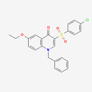 molecular formula C24H20ClNO4S B2706929 1-Benzyl-3-(4-chlorophenyl)sulfonyl-6-ethoxyquinolin-4-one CAS No. 866865-06-7