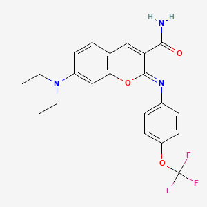 (2Z)-7-(diethylamino)-2-{[4-(trifluoromethoxy)phenyl]imino}-2H-chromene-3-carboxamide