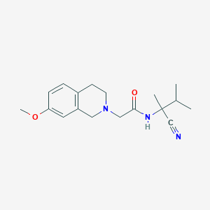 molecular formula C18H25N3O2 B2706937 N-(1-cyano-1,2-dimethylpropyl)-2-(7-methoxy-1,2,3,4-tetrahydroisoquinolin-2-yl)acetamide CAS No. 1808645-20-6