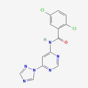 molecular formula C13H8Cl2N6O B2706939 N-(6-(1H-1,2,4-triazol-1-yl)pyrimidin-4-yl)-2,5-dichlorobenzamide CAS No. 1448073-44-6