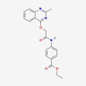 Ethyl 4-(2-((2-methylquinazolin-4-yl)oxy)acetamido)benzoate