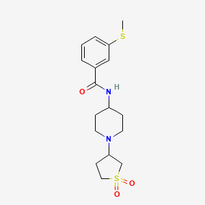 molecular formula C17H24N2O3S2 B2706946 N-(1-(1,1-dioxidotetrahydrothiophen-3-yl)piperidin-4-yl)-3-(methylthio)benzamide CAS No. 2034308-29-5