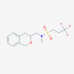 molecular formula C14H18F3NO3S B2706948 3,3,3-trifluoro-N-(isochroman-3-ylmethyl)-N-methylpropane-1-sulfonamide CAS No. 2034320-82-4