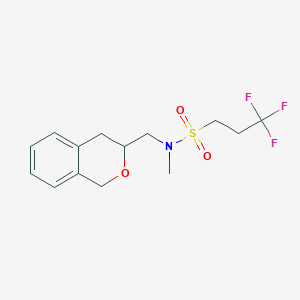 molecular formula C14H18F3NO3S B2706948 3,3,3-三氟-N-(异色烷-3-基甲基)-N-甲基丙烷-1-磺酰胺 CAS No. 2034320-82-4