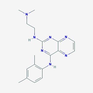molecular formula C18H23N7 B2706956 [2-({4-[(2,4-Dimethylphenyl)amino]pteridin-2-yl}amino)ethyl]dimethylamine CAS No. 946290-26-2