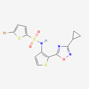 5-bromo-N-[2-(3-cyclopropyl-1,2,4-oxadiazol-5-yl)thiophen-3-yl]thiophene-2-sulfonamide