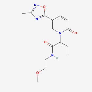 molecular formula C15H20N4O4 B2706970 N-(2-methoxyethyl)-2-[5-(3-methyl-1,2,4-oxadiazol-5-yl)-2-oxopyridin-1(2H)-yl]butanamide CAS No. 1396573-51-5