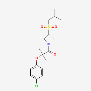 molecular formula C17H24ClNO4S B2706977 2-(4-Chlorophenoxy)-1-(3-(isobutylsulfonyl)azetidin-1-yl)-2-methylpropan-1-one CAS No. 1797304-30-3