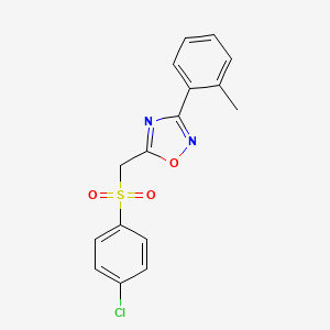 5-(((4-Chlorophenyl)sulfonyl)methyl)-3-(o-tolyl)-1,2,4-oxadiazole