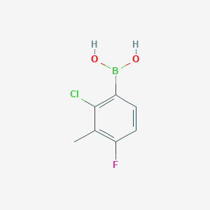 molecular formula C7H7BClFO2 B2706981 (2-氯-4-氟-3-甲基苯基)硼酸 CAS No. 2304633-76-7
