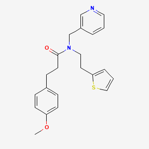 molecular formula C22H24N2O2S B2706985 3-(4-methoxyphenyl)-N-(pyridin-3-ylmethyl)-N-(2-(thiophen-2-yl)ethyl)propanamide CAS No. 1396799-71-5