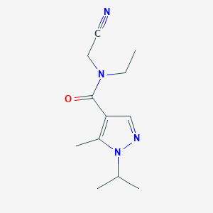 molecular formula C12H18N4O B2706989 N-(Cyanomethyl)-N-ethyl-5-methyl-1-propan-2-ylpyrazole-4-carboxamide CAS No. 2418682-70-7