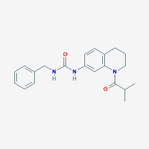 molecular formula C21H25N3O2 B2706991 1-Benzyl-3-(1-isobutyryl-1,2,3,4-tetrahydroquinolin-7-yl)urea CAS No. 1203343-10-5