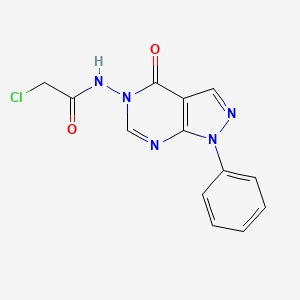 molecular formula C13H10ClN5O2 B2706994 2-chloro-N-(4-oxo-1-phenyl-1H-pyrazolo[3,4-d]pyrimidin-5(4H)-yl)acetamide CAS No. 899752-29-5