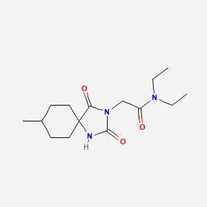 N,N-diethyl-2-(8-methyl-2,4-dioxo-1,3-diazaspiro[4.5]dec-3-yl)acetamide