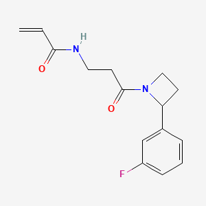 molecular formula C15H17FN2O2 B2706997 N-[3-[2-(3-Fluorophenyl)azetidin-1-yl]-3-oxopropyl]prop-2-enamide CAS No. 2200609-75-0