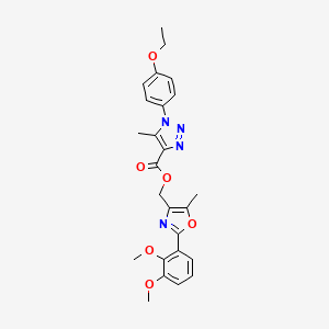 molecular formula C25H26N4O6 B2707001 [2-(2,3-dimethoxyphenyl)-5-methyl-1,3-oxazol-4-yl]methyl 1-(4-ethoxyphenyl)-5-methyl-1H-1,2,3-triazole-4-carboxylate CAS No. 946242-10-0