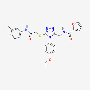 molecular formula C25H25N5O4S B2707008 N-((4-(4-乙氧基苯基)-5-((2-氧代-2-(间甲苯氨基)乙基)硫基)-4H-1,2,4-三唑-3-基)甲基)呋喃-2-甲酸酰胺 CAS No. 310450-73-8
