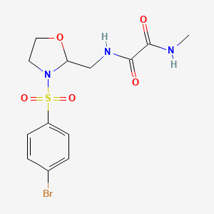 molecular formula C13H16BrN3O5S B2707009 N1-((3-((4-bromophenyl)sulfonyl)oxazolidin-2-yl)methyl)-N2-methyloxalamide CAS No. 868981-12-8