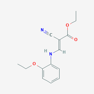 molecular formula C14H16N2O3 B2707011 乙酸(2E)-2-氰基-3-[(2-乙氧基苯基)氨基]丙-2-烯酸酯 CAS No. 909512-00-1
