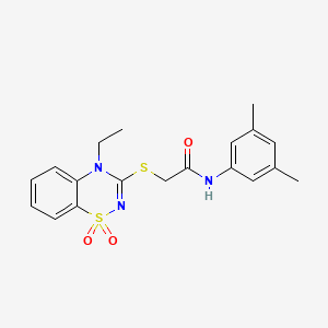 N-(3,5-dimethylphenyl)-2-((4-ethyl-1,1-dioxido-4H-benzo[e][1,2,4]thiadiazin-3-yl)thio)acetamide