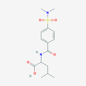 molecular formula C15H22N2O5S B2707013 2-([4-[(Dimethylamino)sulfonyl]benzoyl]amino)-4-methylpentanoic acid CAS No. 1009540-53-7