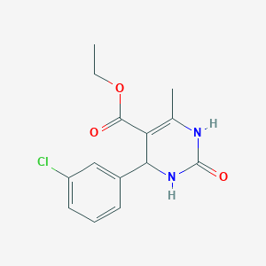 molecular formula C14H15ClN2O3 B2707017 Ethyl 4-(3-chlorophenyl)-6-methyl-2-oxo-1,2,3,4-tetrahydropyrimidine-5-carboxylate CAS No. 261356-82-5