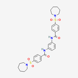 4-(azepan-1-ylsulfonyl)-N-[3-[[4-(azepan-1-ylsulfonyl)benzoyl]amino]phenyl]benzamide