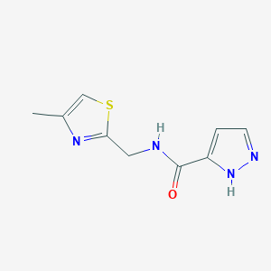molecular formula C9H10N4OS B2707025 N-[(4-methyl-1,3-thiazol-2-yl)methyl]-1H-pyrazole-3-carboxamide CAS No. 1209647-58-4
