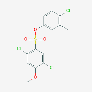 molecular formula C14H11Cl3O4S B2707030 4-Chloro-3-methylphenyl 2,5-dichloro-4-methoxybenzene-1-sulfonate CAS No. 2361838-08-4