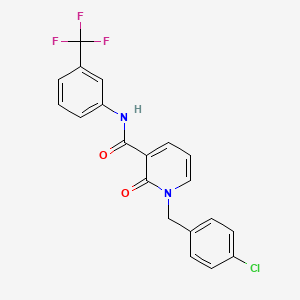 molecular formula C20H14ClF3N2O2 B2707035 1-(4-chlorobenzyl)-2-oxo-N-(3-(trifluoromethyl)phenyl)-1,2-dihydropyridine-3-carboxamide CAS No. 923073-31-8