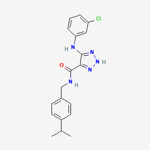 5-[(3-chlorophenyl)amino]-N-[4-(propan-2-yl)benzyl]-1H-1,2,3-triazole-4-carboxamide
