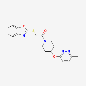 molecular formula C19H20N4O3S B2707040 2-(Benzo[d]oxazol-2-ylthio)-1-(4-((6-methylpyridazin-3-yl)oxy)piperidin-1-yl)ethanone CAS No. 1797592-63-2