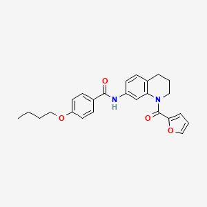 molecular formula C25H26N2O4 B2707043 4-butoxy-N-[1-(2-furoyl)-1,2,3,4-tetrahydroquinolin-7-yl]benzamide CAS No. 946265-86-7