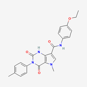 molecular formula C23H22N4O4 B2707044 N-(4-ethoxyphenyl)-5-methyl-2,4-dioxo-3-(p-tolyl)-2,3,4,5-tetrahydro-1H-pyrrolo[3,2-d]pyrimidine-7-carboxamide CAS No. 921807-18-3
