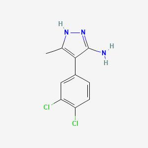 molecular formula C10H9Cl2N3 B2707050 4-(3,4-dichlorophenyl)-5-methyl-1H-pyrazol-3-amine CAS No. 1309887-67-9; 1433990-58-9