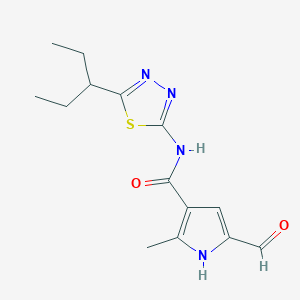 molecular formula C14H18N4O2S B2707053 5-formyl-2-methyl-N-[5-(pentan-3-yl)-1,3,4-thiadiazol-2-yl]-1H-pyrrole-3-carboxamide CAS No. 2094943-81-2