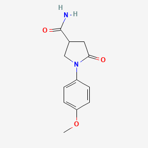 molecular formula C12H14N2O3 B2707059 1-(4-Methoxyphenyl)-5-oxopyrrolidine-3-carboxamide CAS No. 443638-17-3